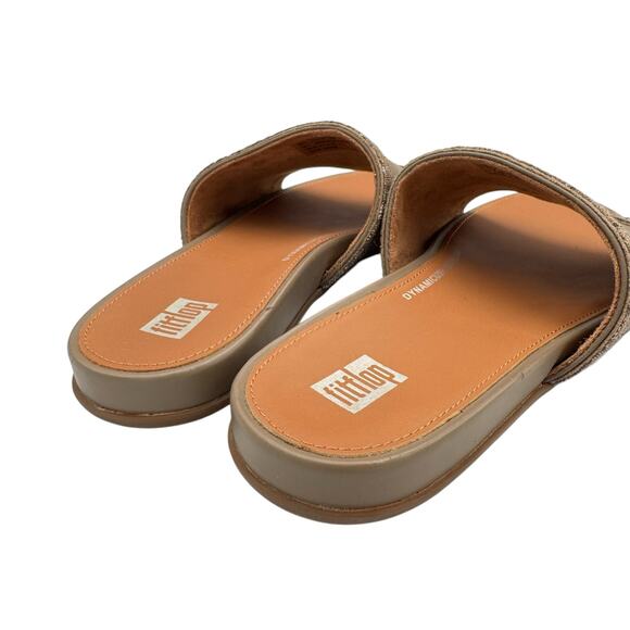 FitFlop Gracie Opul-Trim Leather Slides Sandals - Picture 9 of 11